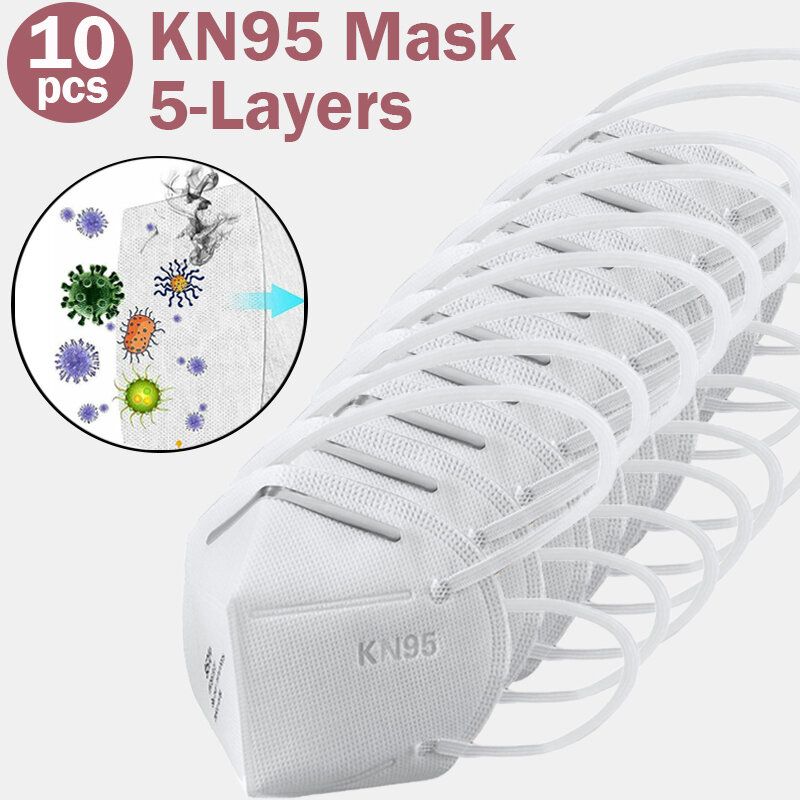 10 Kom / Paket 0f Kn95 Maske Prošle Gb-2626-kn95 Test Pm2.5 Filter