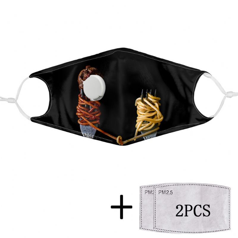 2kom Pm2.5 Filter Maska Za Hranu S Uzorkom Maske Otporne Na Prašinu S Maskom Za Ventil Za Disanje