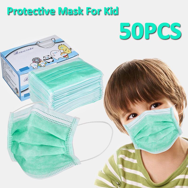 50 Komada Jednokratnih Maski Za Djecu Set Za Lice Od 3 Sloja Od Netkanog Filtera Za Bakterije