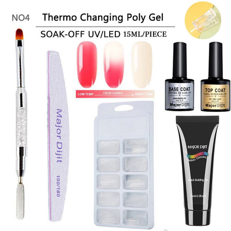 5kom Set Gelova Za Promjenu Temperature Led Prozirni Uv Gel Lak Komplet Za Lak Za Nokte Gel Za Nadogradnju Noktiju