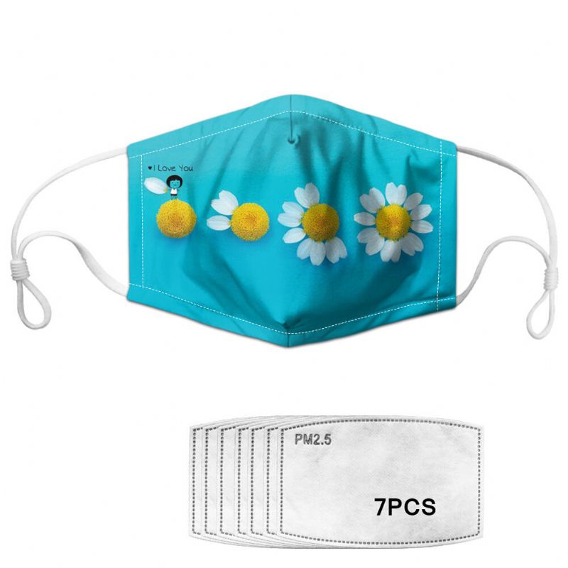 Dasiy Maska Za Lice S Cvjetnim Printom 7-dijelni Set Brtvi Daisy Pm2.5 Maske