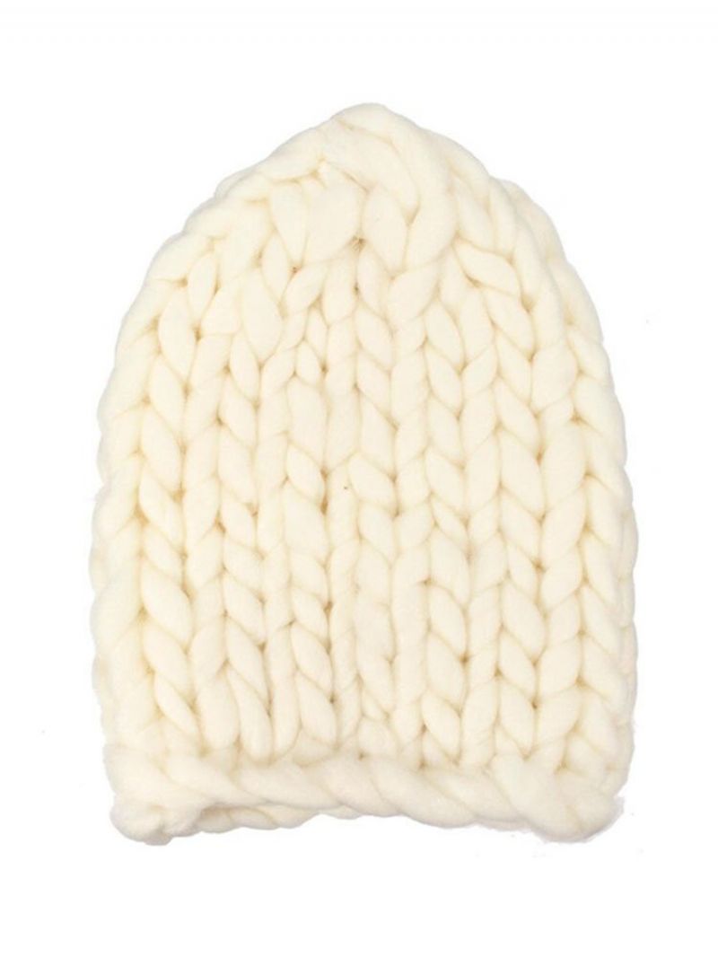 Knit Crochet Gorro Bonnet Dome Cap Chunky Triangle Stereo Beanie Kapa