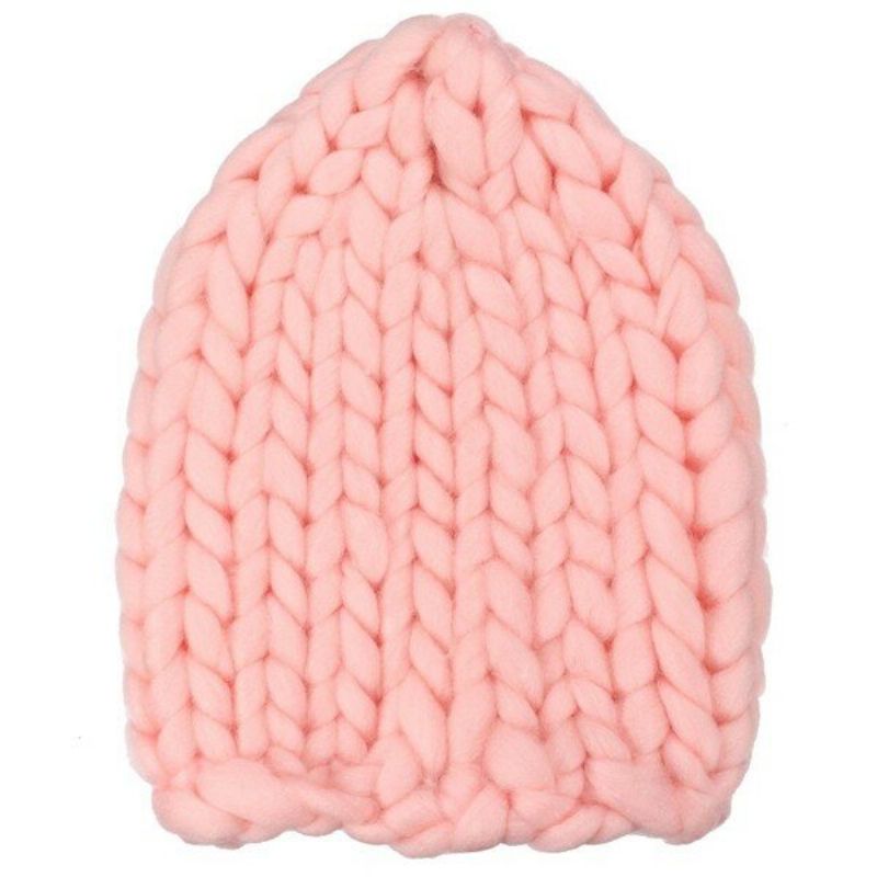 Knit Crochet Gorro Bonnet Dome Cap Chunky Triangle Stereo Beanie Kapa