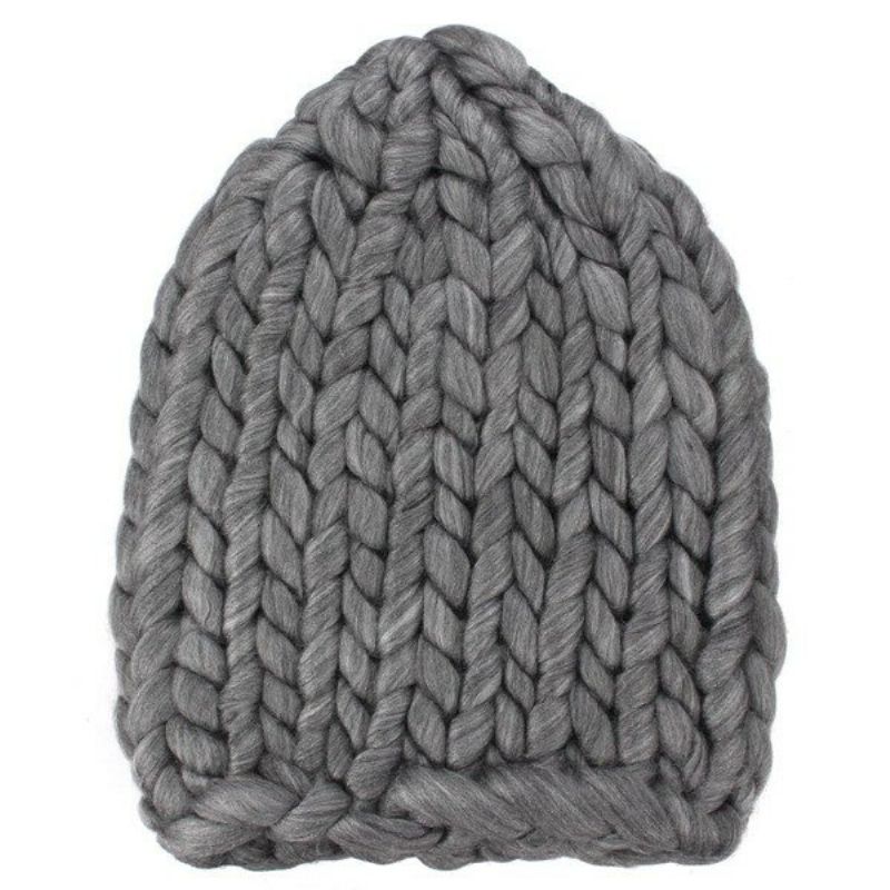 Knit Crochet Gorro Bonnet Dome Cap Chunky Triangle Stereo Beanie Kapa