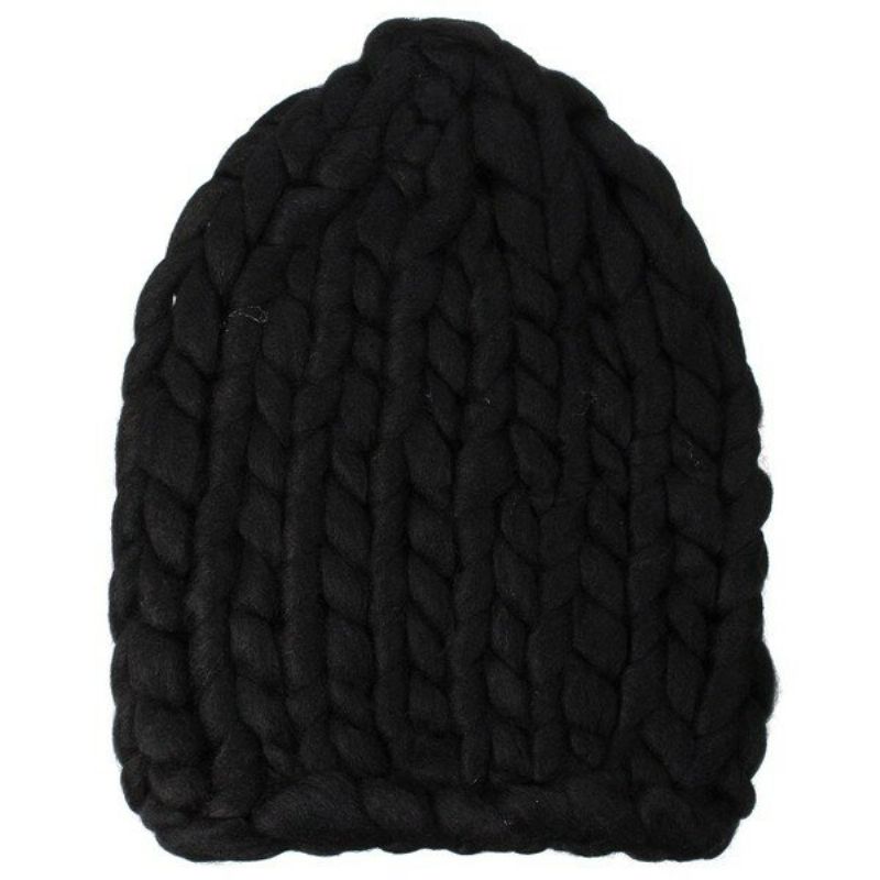 Knit Crochet Gorro Bonnet Dome Cap Chunky Triangle Stereo Beanie Kapa