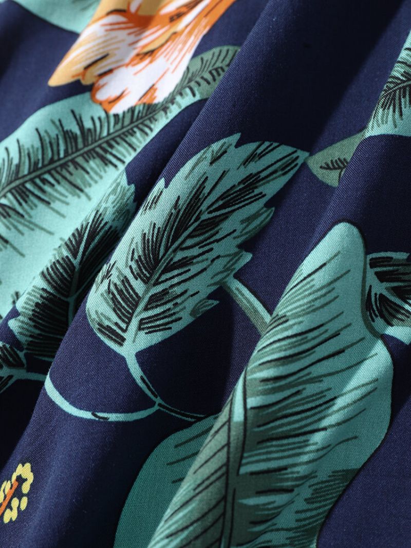 Muške Havajske Majice Kratkih Rukava S Cvjetnim Printom Tropskih Biljaka