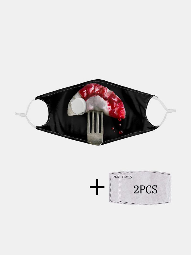 Noć Vještica 2 Kom Pm2.5 Filter Maska Otporna Na Prašinu S Maskom Ventila Za Disanje Uzorak Maske Za Hranu