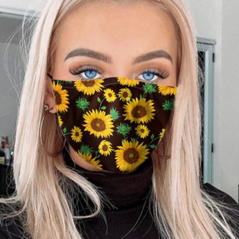 Pm2.5 7-dijelna Brtva Daisy Gasket Suncokret Print Maske Protiv Magljenja Otporne Na Prašinu