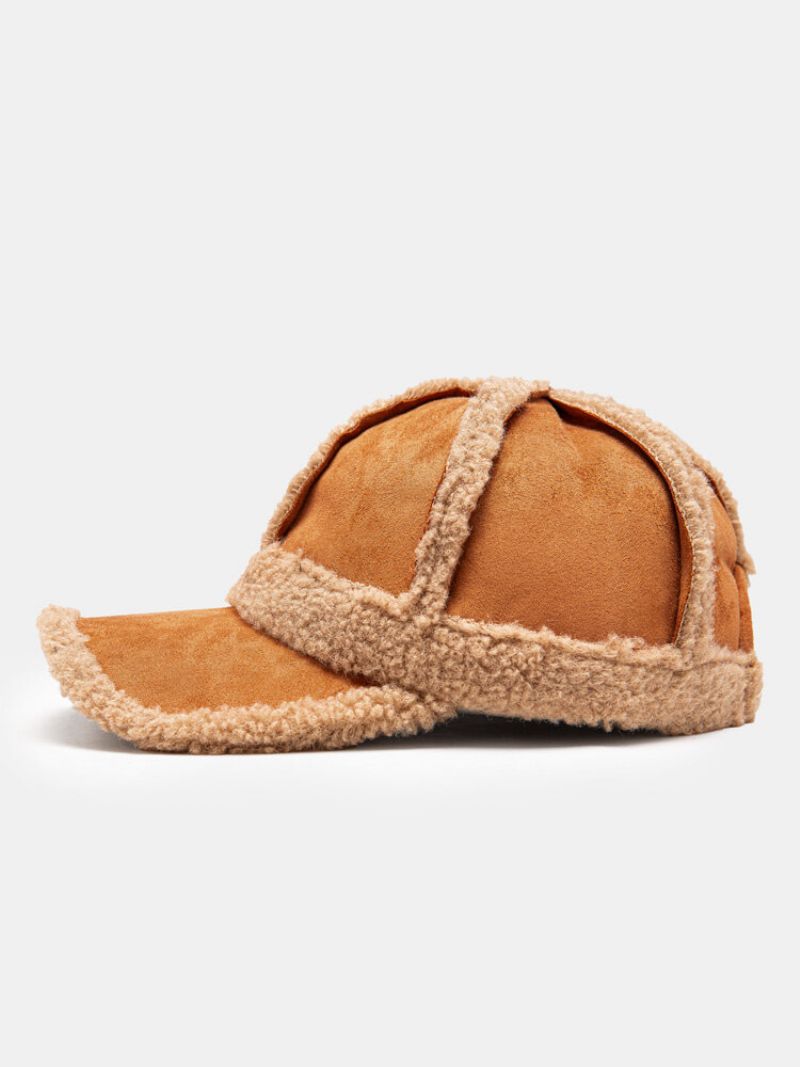 Unisex Vunena Antilop Patchwork Podebljana Toplina Otporna Na Vjetar Univerzalna Bejzbol Kapa Iste Boje