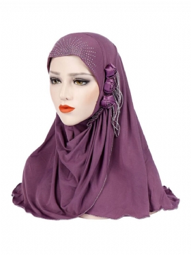Ženska Muslimanska Ledena Svilena Kapa S Tri Mala Cvijeta S Resicama Šešir Na Otvorenom Ležeran Zaštitni Za Vrat