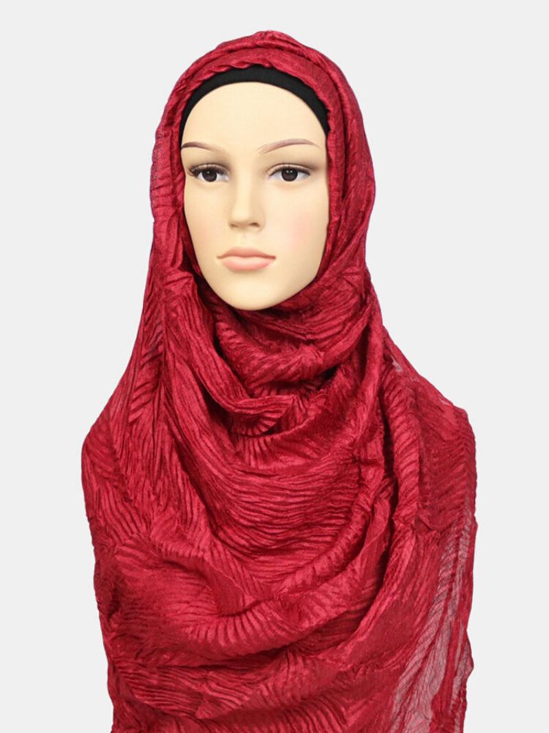 Ženski Muslimanski Etnički Turban Hidžab Od Jednobojne Svile Od Poliestera