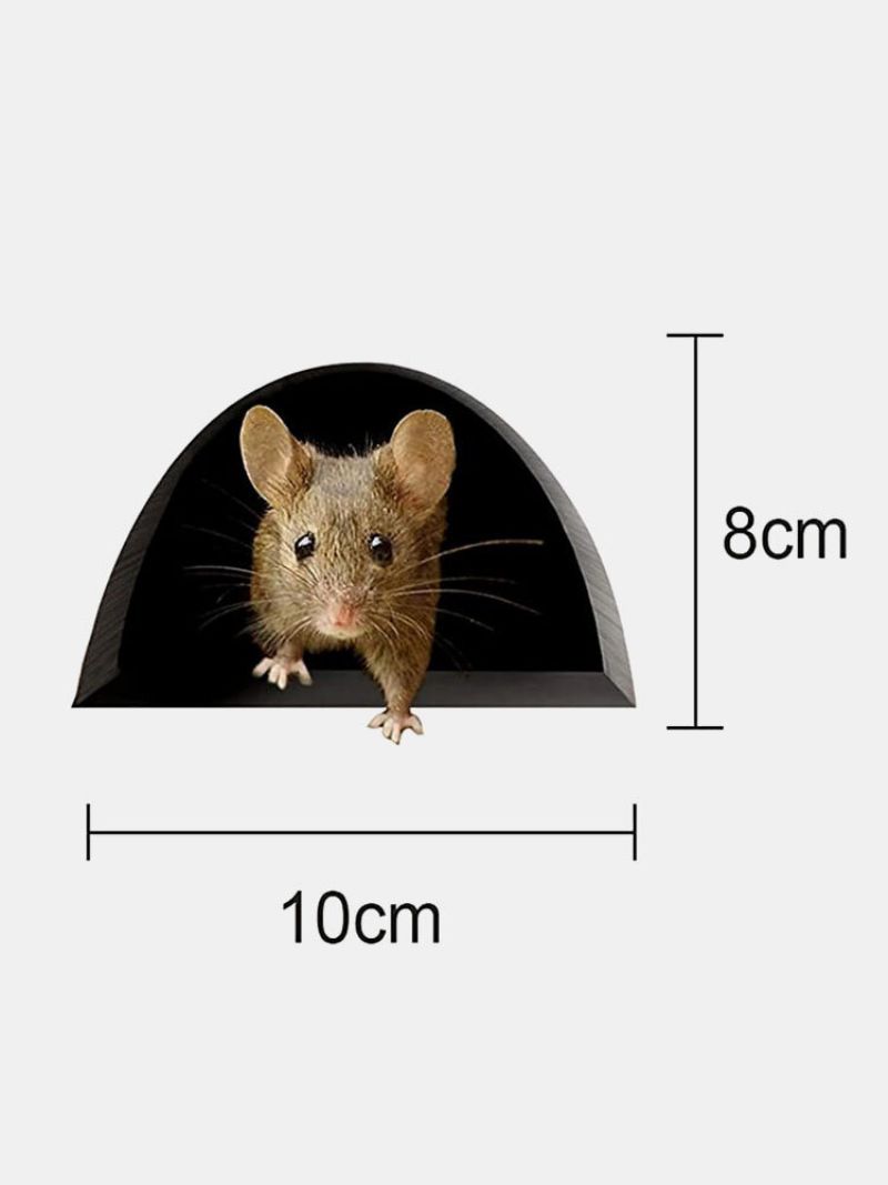 1/4 Pc Realistična 3d Mišja Rupa Zidna Naljepnica Kawaii Sobni Dekor Smiješne Naljepnice Dodaci Za Uređenje Doma Dnevni Boravak