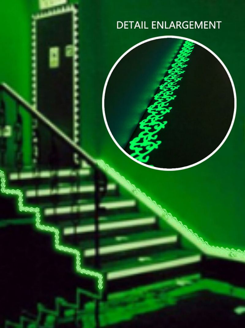 1 Kom 3*200 cm Svjetleća Traka Samoljepljive Naljepnice Koje Svijetle U Mraku Uređenje Doma Sigurnosno Upozorenje Na Stepenicama Fluorescentno Cvijeće Zidne