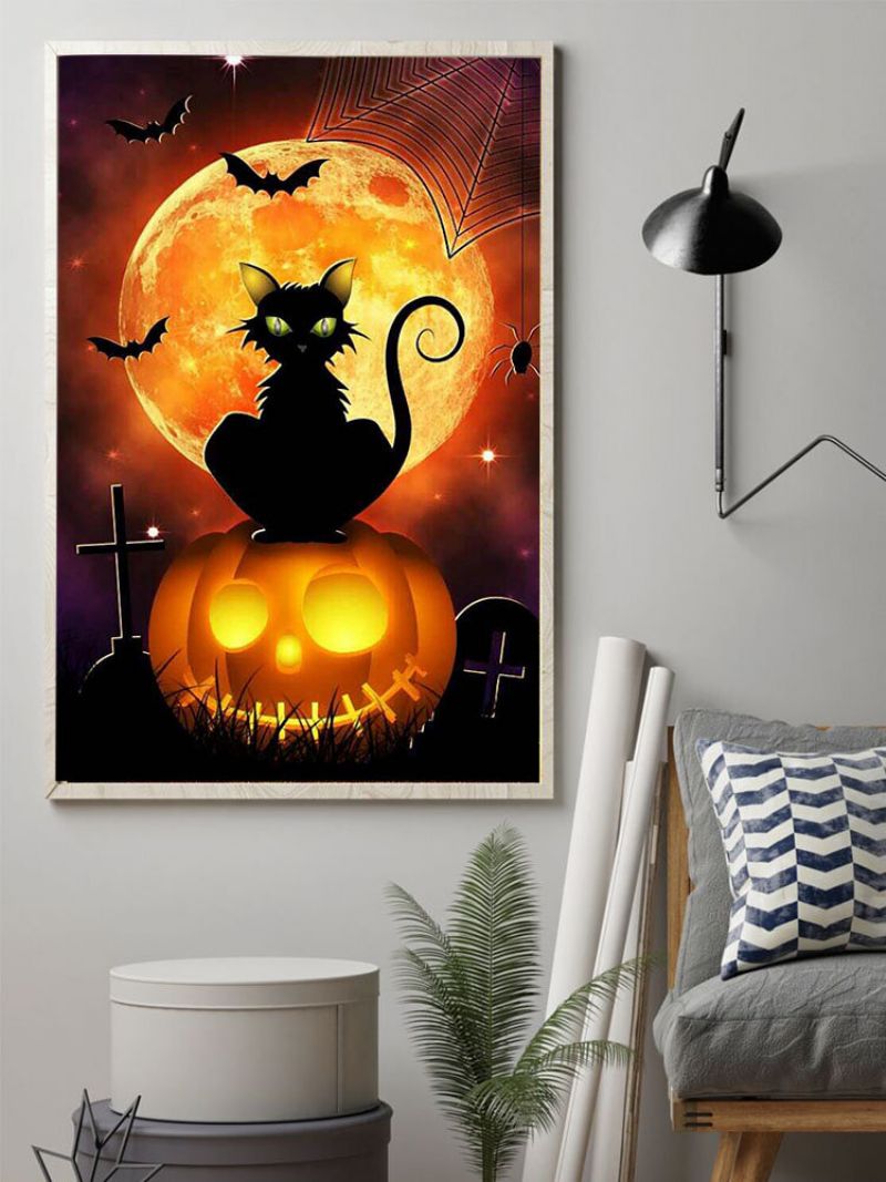 1 Kom. Neuokvirena Bundeva Crna Mačka S Uzorkom Halloween Serija Slika Na Platnu Zidna Umjetnost Home Decor Zidne Slike