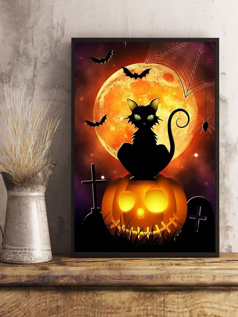 1 Kom. Neuokvirena Bundeva Crna Mačka S Uzorkom Halloween Serija Slika Na Platnu Zidna Umjetnost Home Decor Zidne Slike