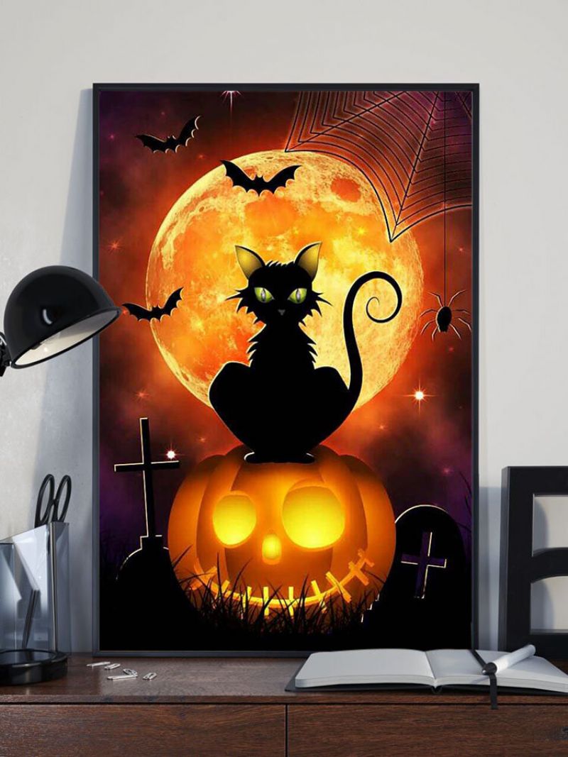 1 Kom. Neuokvirena Bundeva Crna Mačka S Uzorkom Halloween Serija Slika Na Platnu Zidna Umjetnost Home Decor Zidne Slike