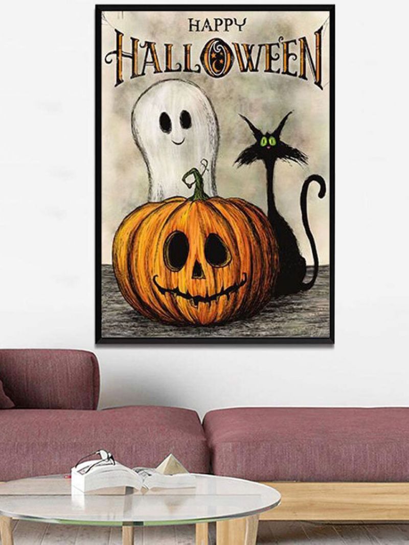 1 Kom. Neuokvirena Bundeva Crna Mačka S Uzorkom Halloween Serija Slika Na Platnu Zidna Umjetnost Home Decor Zidne Slike