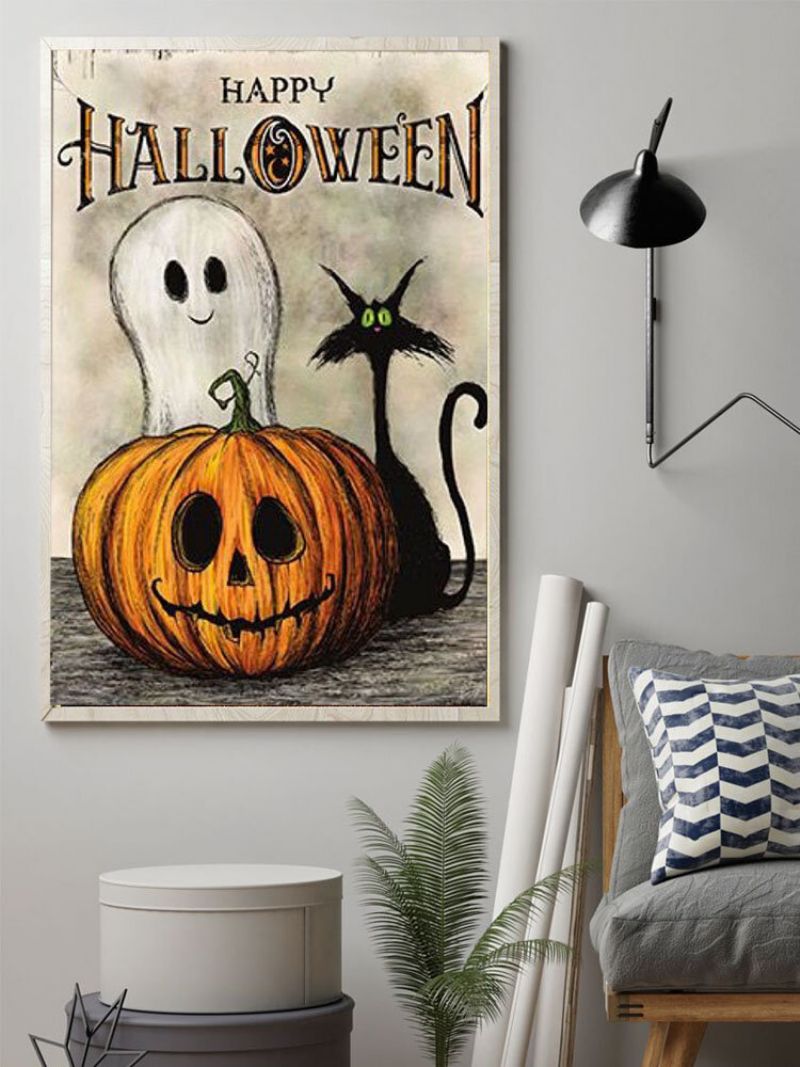 1 Kom. Neuokvirena Bundeva Crna Mačka S Uzorkom Halloween Serija Slika Na Platnu Zidna Umjetnost Home Decor Zidne Slike