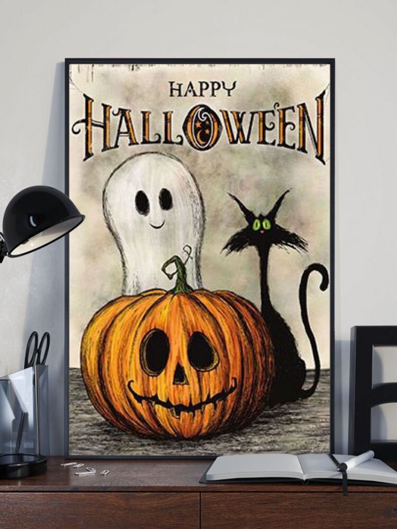 1 Kom. Neuokvirena Bundeva Crna Mačka S Uzorkom Halloween Serija Slika Na Platnu Zidna Umjetnost Home Decor Zidne Slike