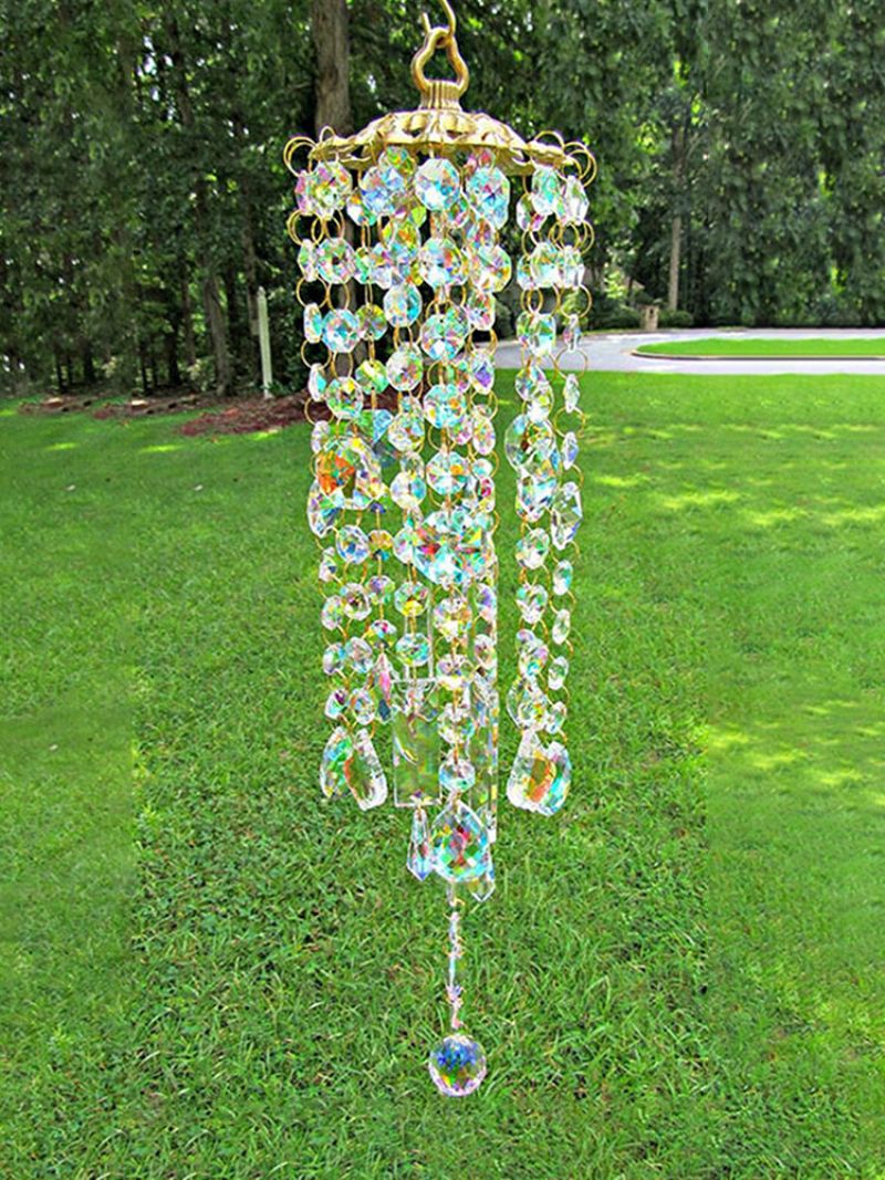 1 Pc Umjetno Viseće Kristalno Staklo Izvrsni Šareni Vjetrovi Zvončići Namještaj Vrt Dekoracija Doma
