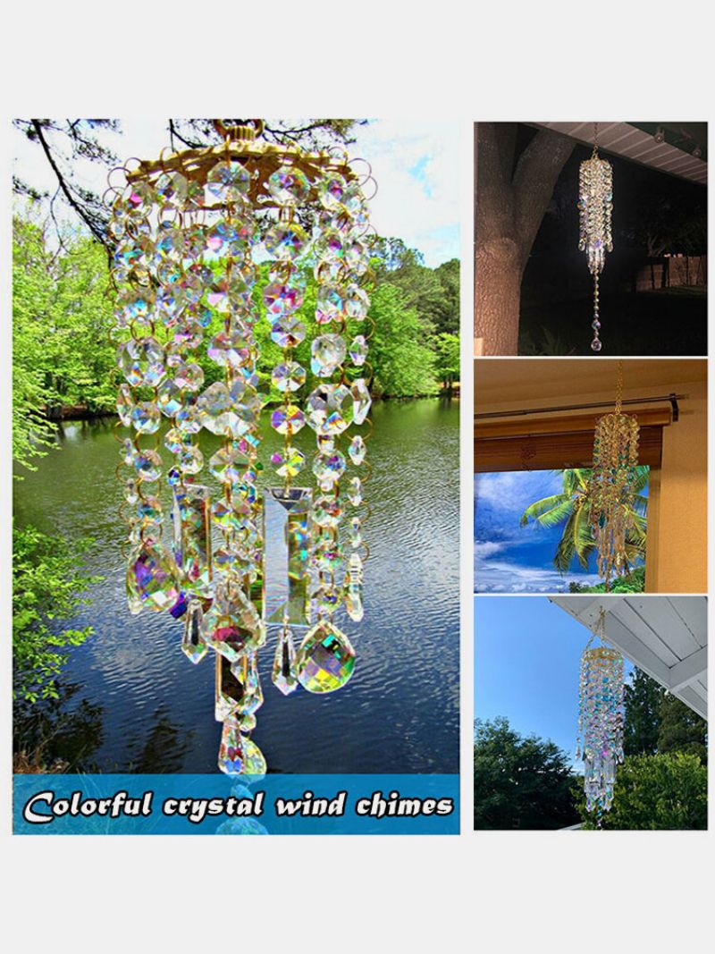 1 Pc Umjetno Viseće Kristalno Staklo Izvrsni Šareni Vjetrovi Zvončići Namještaj Vrt Dekoracija Doma