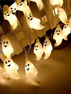 10/20/40/50 Led Ghost Party Lamp String Lights Pattern Dekorativna Plastika Za Uštedu Energije Zastrašujući Ambijent Noć Vještica Svjetlo Rekvizit Za Cosplay