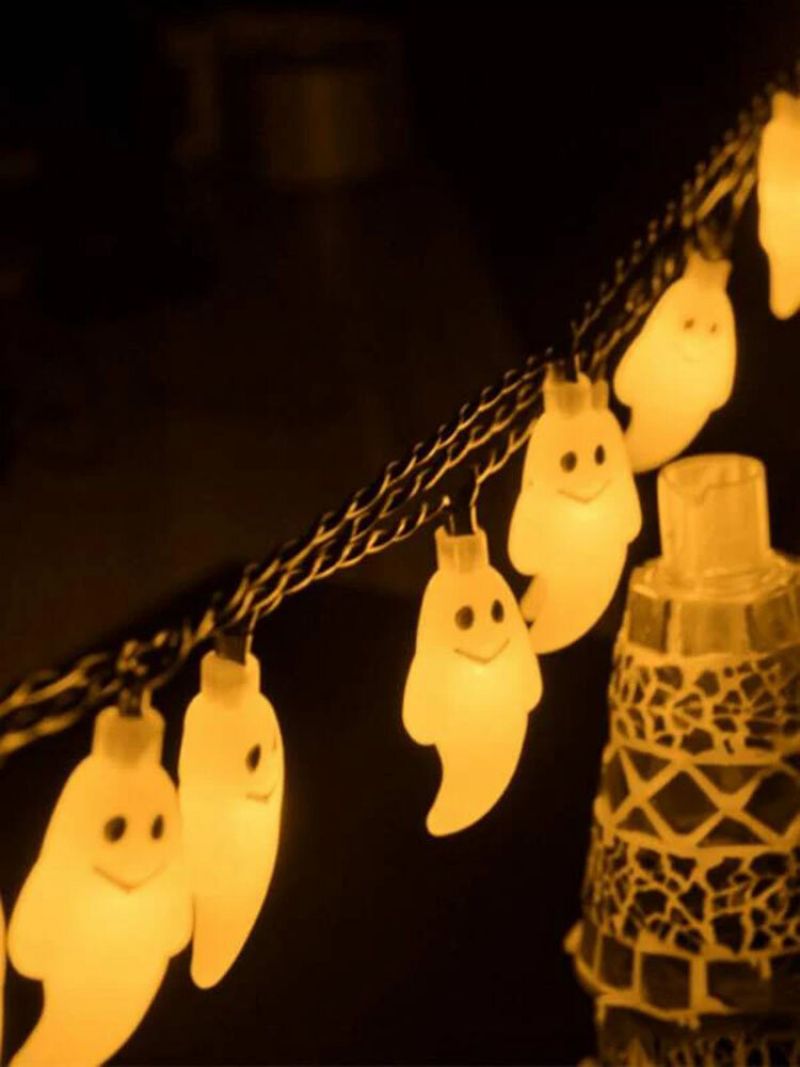 10/20/40/50 Led Ghost Party Lamp String Lights Pattern Dekorativna Plastika Za Uštedu Energije Zastrašujući Ambijent Noć Vještica Svjetlo Rekvizit Za Cosplay