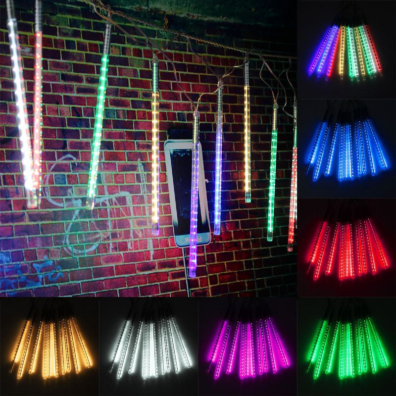 10 Cijevi 30cm Led Meteorska Kiša Jesenja Vanjska Božićna Svjetiljka Za Drvce