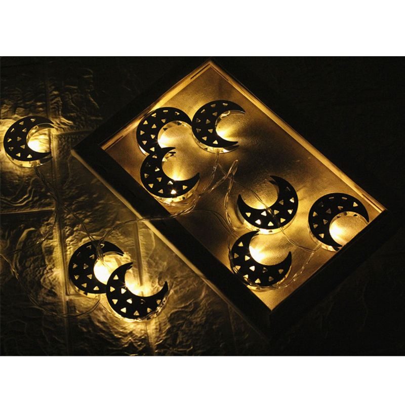 10 Led Žičanih Svjetiljki Lampa U Obliku Meniskusa Kućni Dekor Za Islam Eid Ramadan Mjesečevo Svjetlo