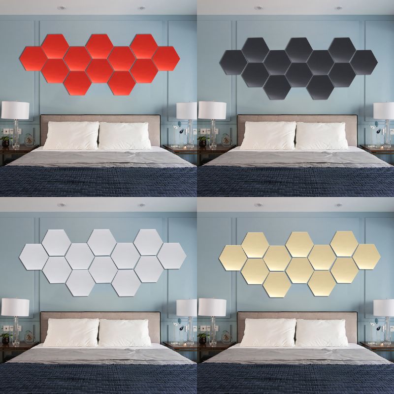 12pcs 3d Diy Mirror Hexagon Vinyl Uklonjive Zidne Naljepnice Decal Home Decor Art