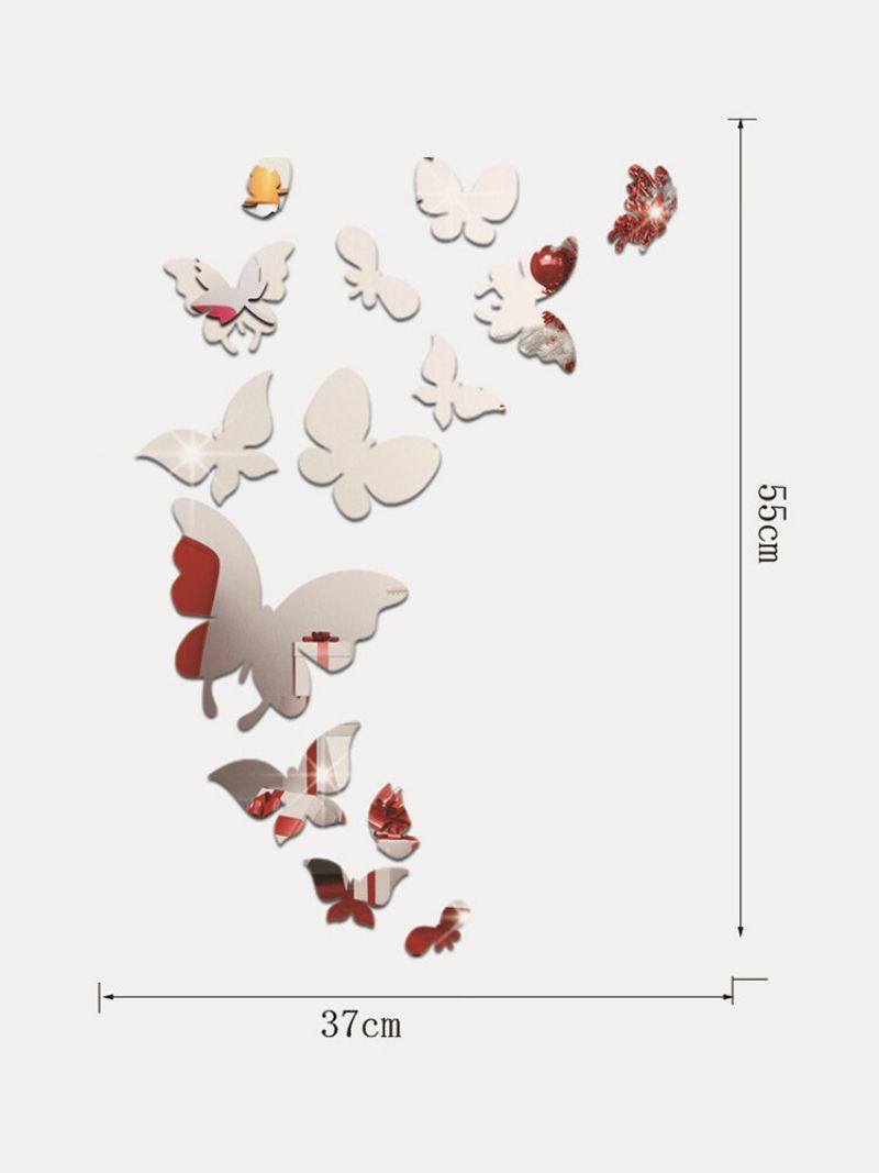 14kom Akrilni 3d Uzorak Leptira Samoljepljiva Zidna Naljepnica Za Kućni Dekor Ogledalo