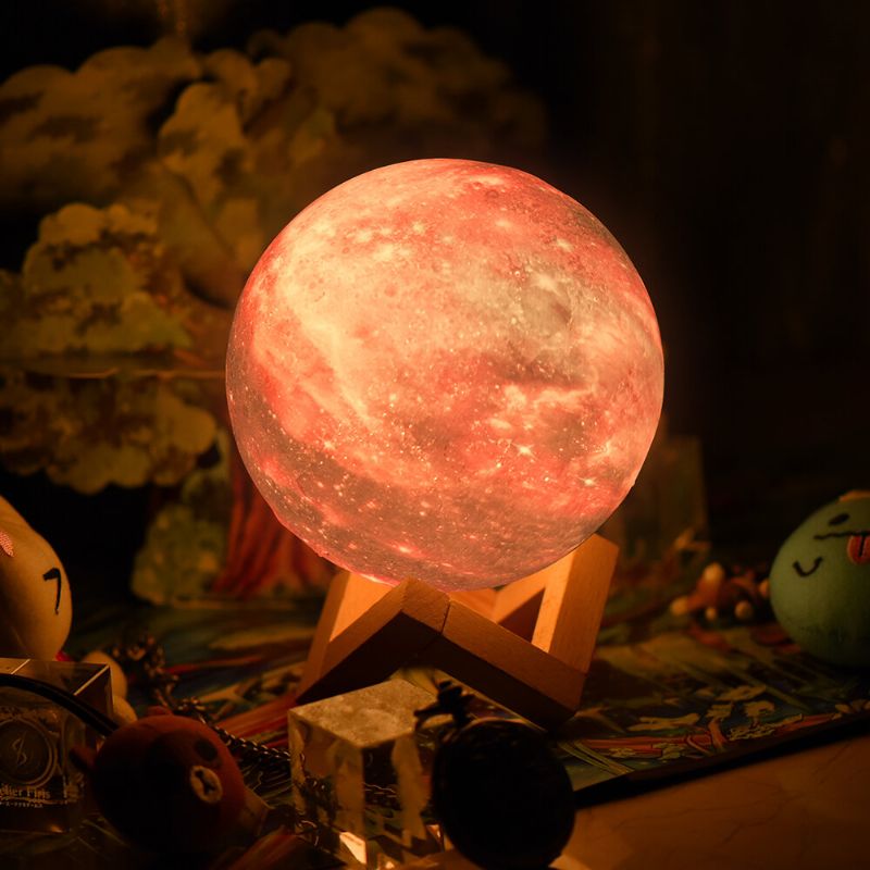 15cm 3d Oslikani Daljinski Upravljač Sa 7 Boja Zvijezda Mjesec Lunarna Svjetiljka Led Noćna Za Punjenje Stolna Poklon