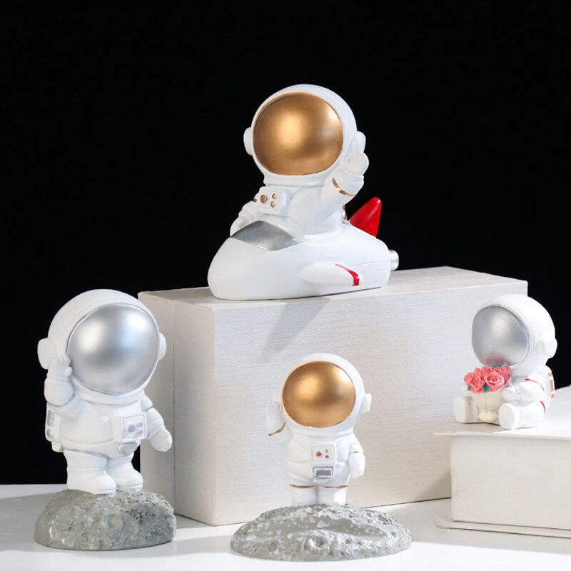 1kom Kreativna Skulptura Model Astronauta Svemirca Kućni Ukras Od Smole Rukotvorina Stola
