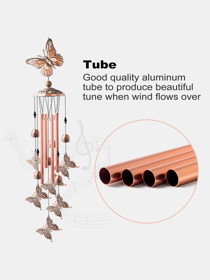 1pc Leptir Antikna Zvona Za Vjetar Viseći Ukras Kućni Vanjski Vrtni Dekor S Kukom