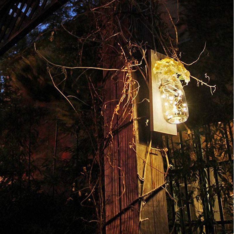 2pcs Mason Jar Flower Light Sa 6-satnim Mjeračem Vremena Led Fairy Lights I Cvijeće Rustikalni Kućni Dekor
