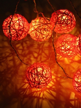 35 Led Ratan Ball String Light Kućni Vrt Vilinska Šarena Svjetiljka Svadbena Zabava