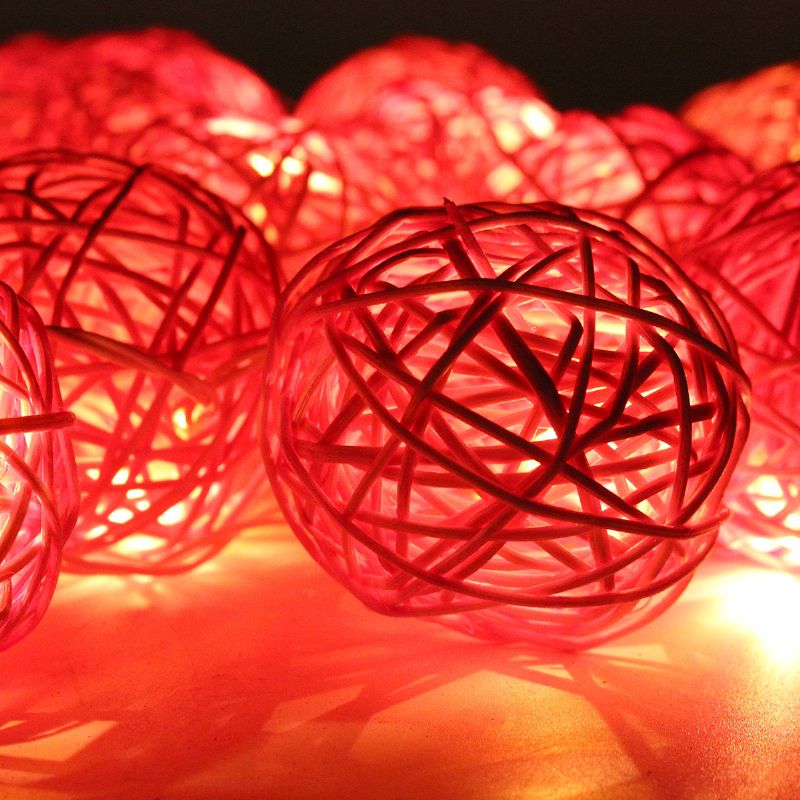 35 Led Ratan Ball String Light Kućni Vrt Vilinska Šarena Svjetiljka Svadbena Zabava