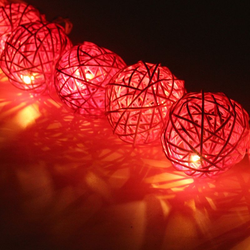 35 Led Ratan Ball String Light Kućni Vrt Vilinska Šarena Svjetiljka Svadbena Zabava