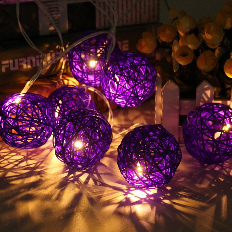 35 Led Ratan Ball String Light Kućni Vrt Vilinska Šarena Svjetiljka Svadbena Zabava