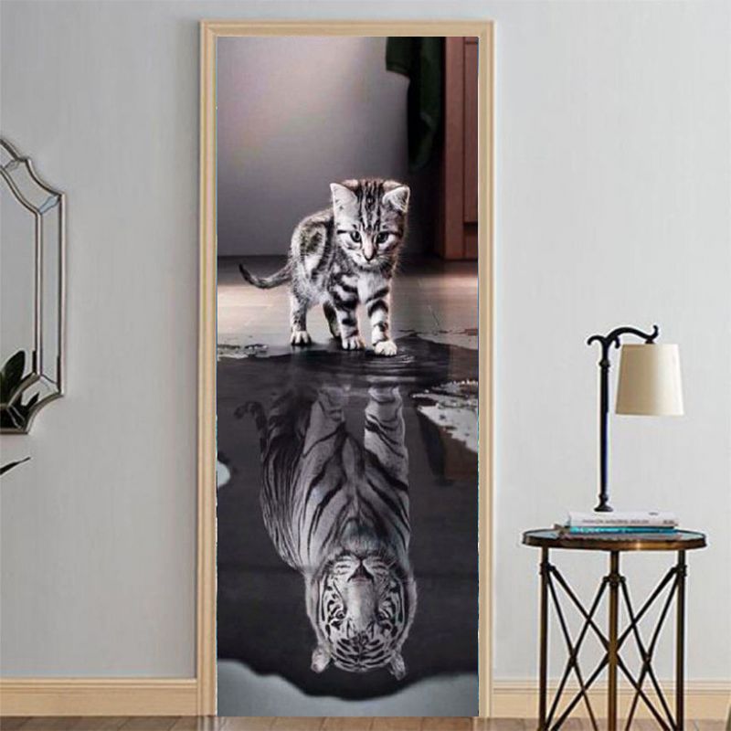 3d Naljepnice Za Mačka Vrata Vinilne Zidne Mural Umjetnička Spavaća Soba Vodootporna Pvc Naljepnica Diy Home Decor