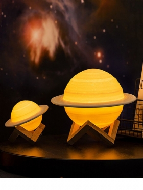 3d Print Saturn Lampa Pametna Kućna Noćna Led Kreativna Dekoracija Spavaće Sobe