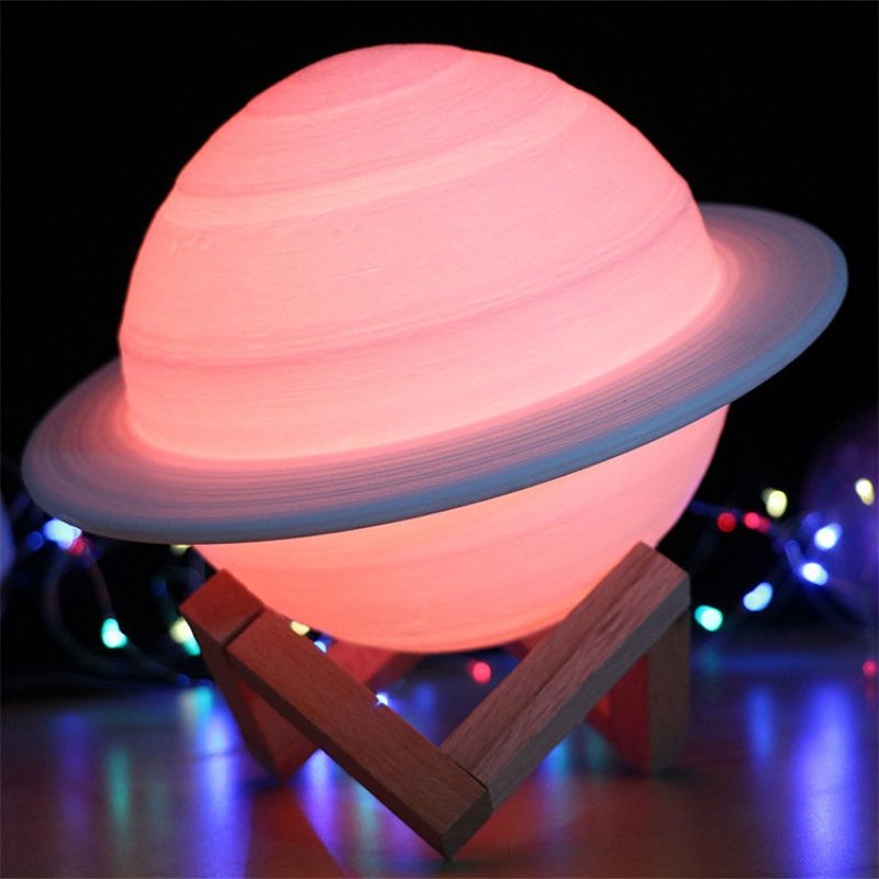 3d Print Saturn Lampa Pametna Kućna Noćna Led Kreativna Dekoracija Spavaće Sobe