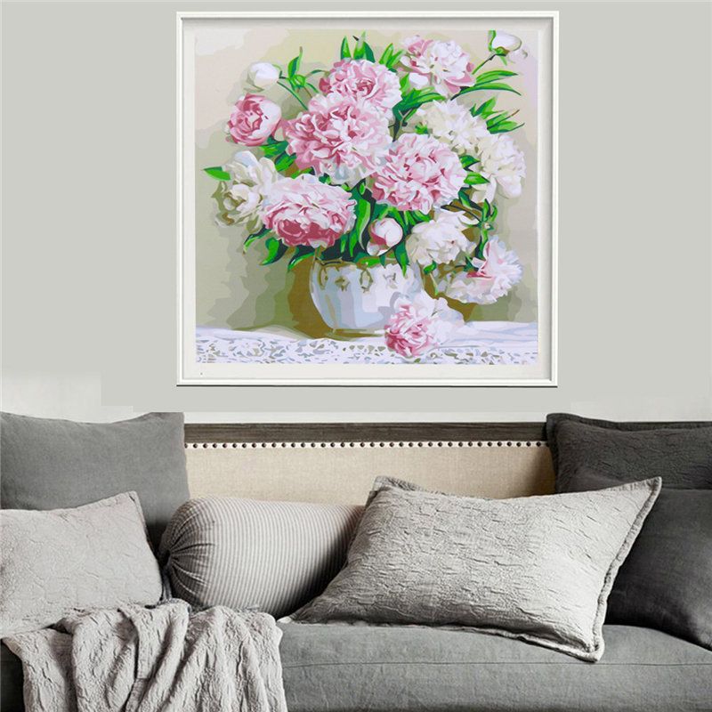 40*50 cm Ljepotica Božur Cvijeće Diy Paint By Number Kit Digitalna Slika Na Platnu Home Decor