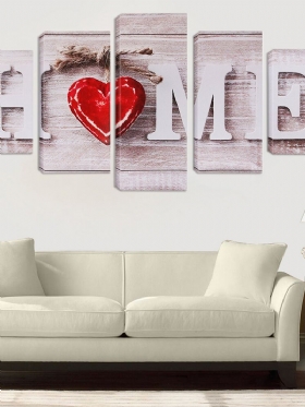 5pcs Love Home Slika Na Platnu Zidna Umjetnost Spavaća Soba Dnevni Dekor Doma Bez Okvira