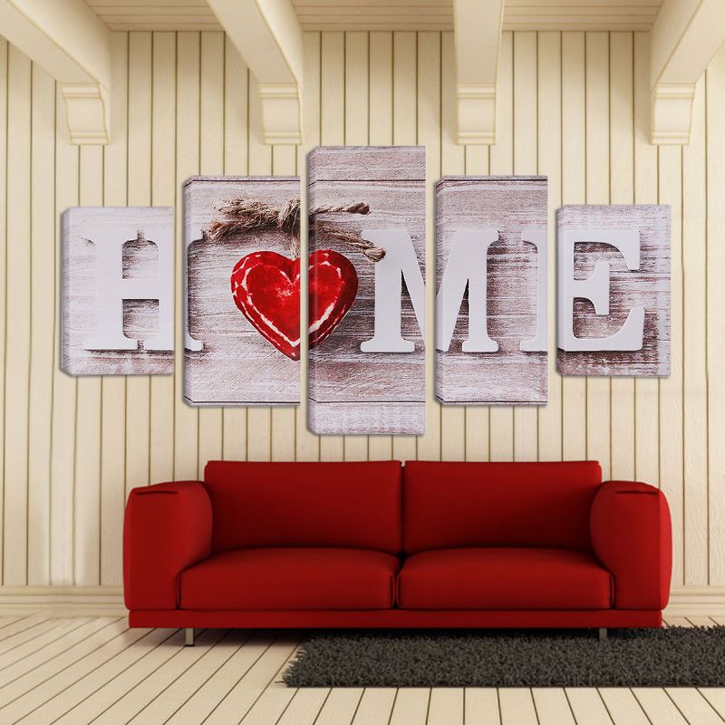 5pcs Love Home Slika Na Platnu Zidna Umjetnost Spavaća Soba Dnevni Dekor Doma Bez Okvira