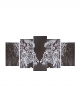 5pcs Uokvireno Platno Roar Leo Lion King Životinjski Apstraktni Zidni Dekor