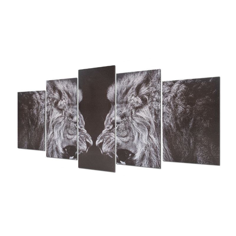 5pcs Uokvireno Platno Roar Leo Lion King Životinjski Apstraktni Zidni Dekor