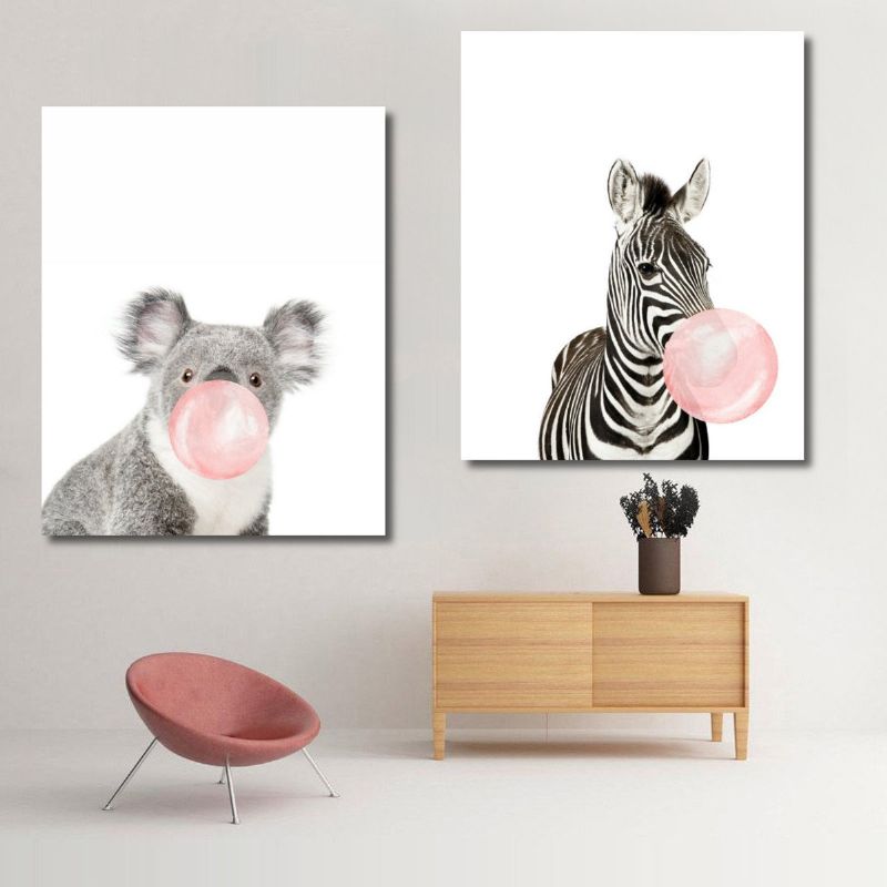 Aussie Style Smiješni Koala Medvjed Zebra Platneni Poster Zidni Umjetnički Otisak Dekoracija Dječje Sobe