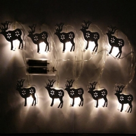 Baterija 1.65m 10leds Elk Shape Topla Bijela Noćna Svjetiljka Za Noćno Raspoloženje Za Božić