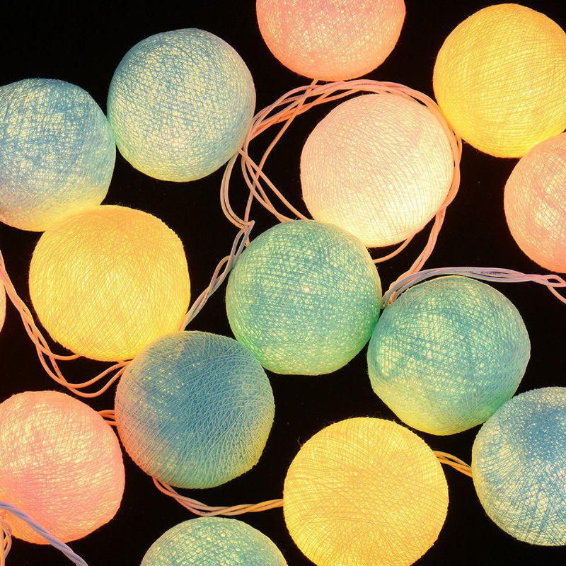Baterije Na 10/20/30 Pamučne Loptice Fairy Led Svjetiljke Za Zabavu Božićni Ukras Za Vjenčanje